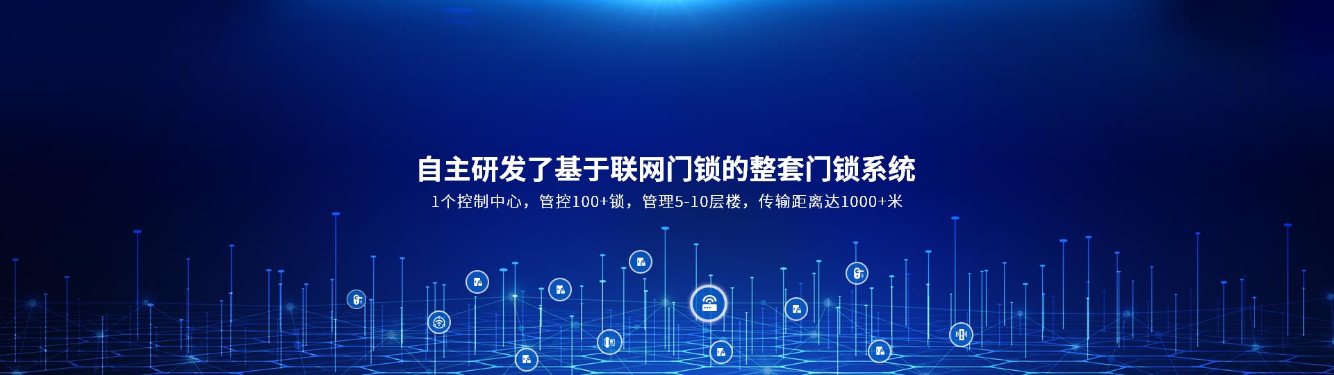 自主研發(fā)了基于聯(lián)網(wǎng)門鎖的整套門鎖系統(tǒng) 1個控制中心，管控100+鎖，管理5-10層樓，傳輸距離達1000+米-安安